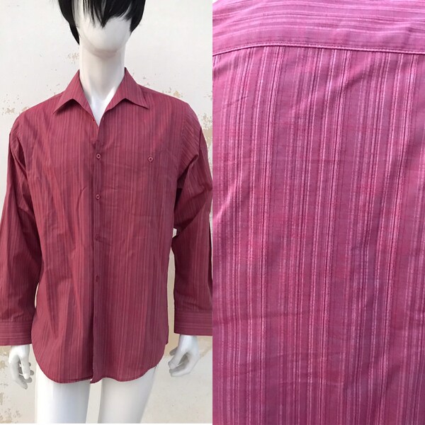 Pinstripe Shirt in Burgundy main image 1
