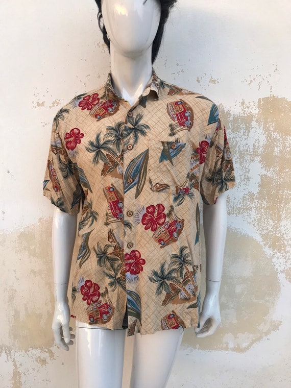 80s with 40s inspired prints shirt. features old … - image 1