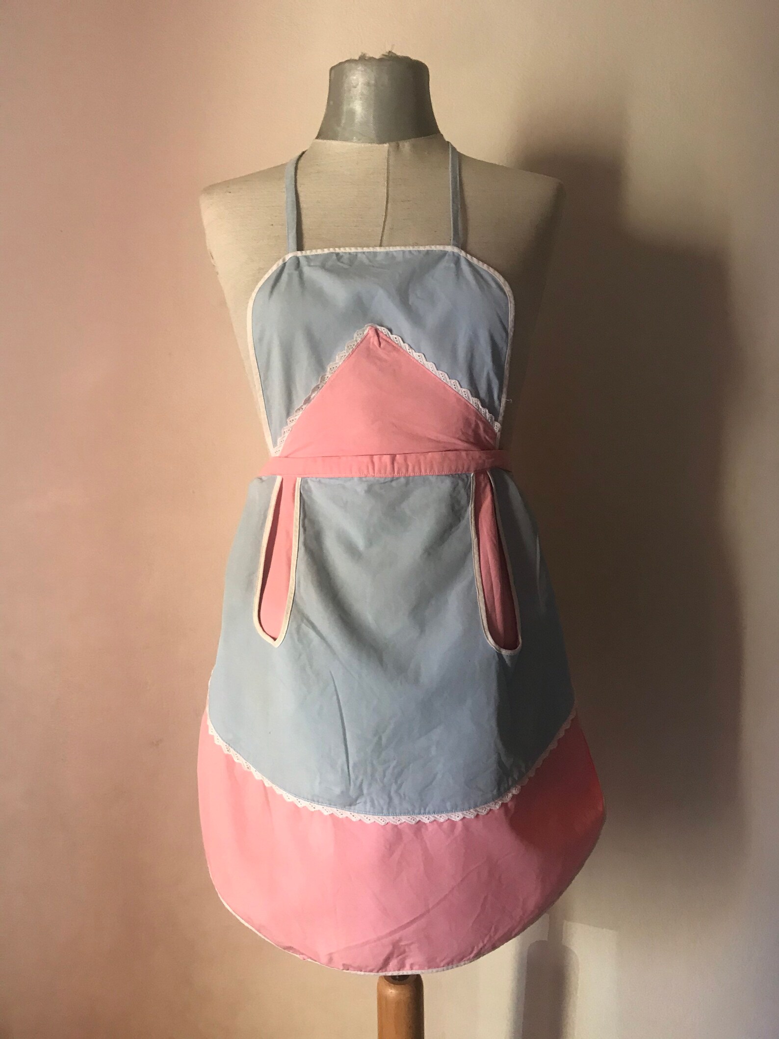Pin up 50s vintage waist apron made of cotton in powder pink Etsy