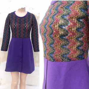 Zazie designed in London 1960’s go go mod knitted, skater mini dress in Mary Quant style