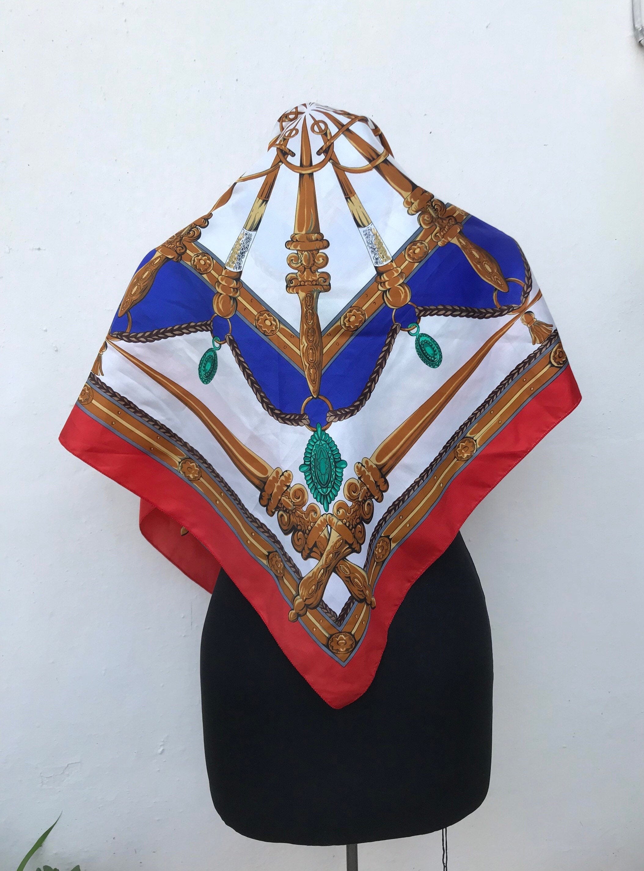 80s Vintage Big Chic Squared Scarf/echarpe/fichu Quite
