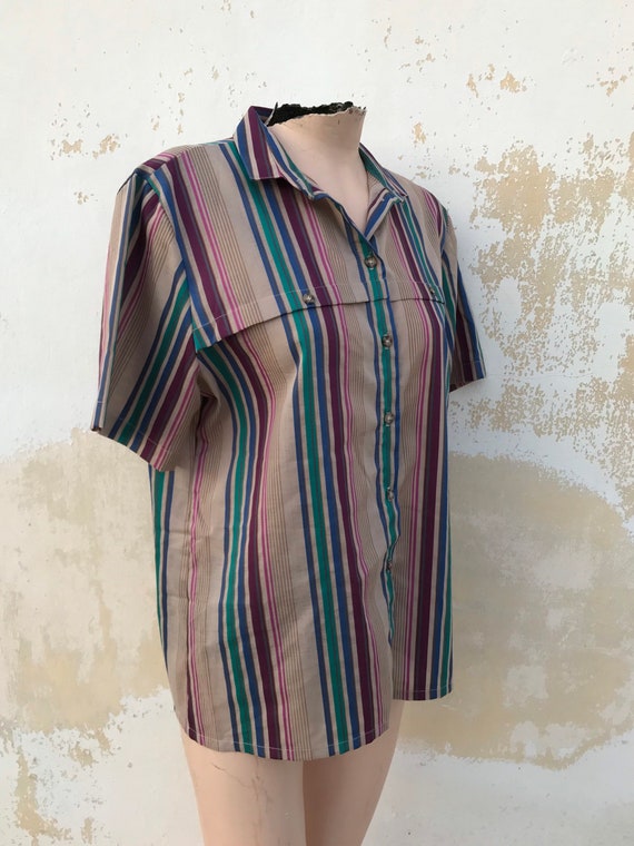 Koret of California striped buttoned mens shirt i… - image 6