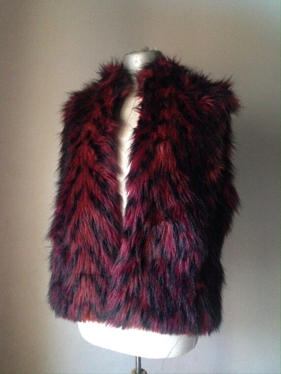 burgundy shaggy coat