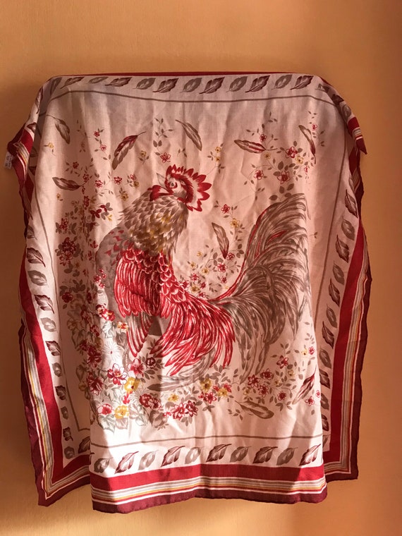 70's vintage silk and woolen big squared foulard … - image 5