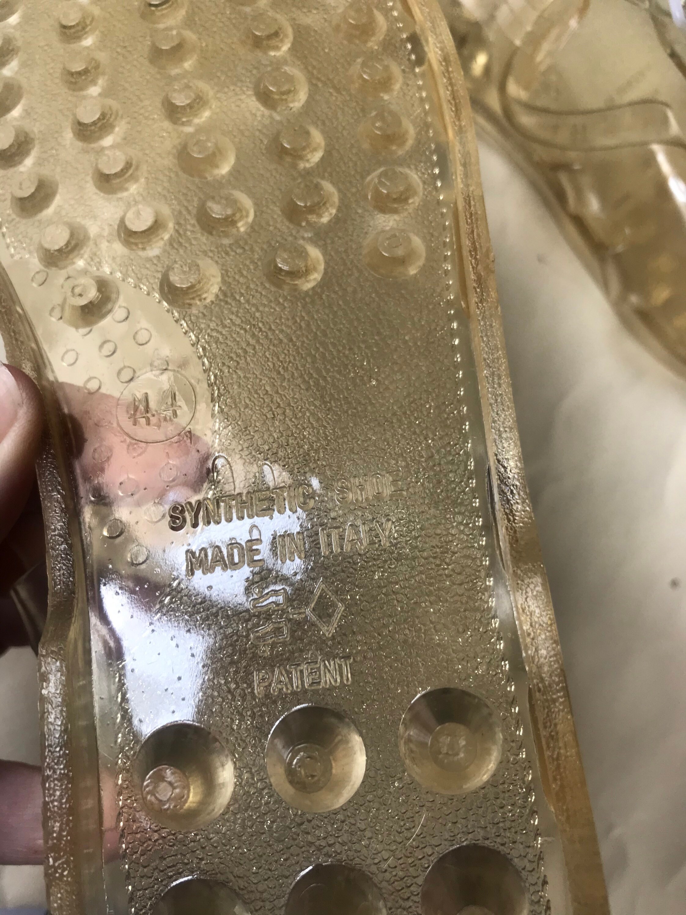 Light yellow clear jelly shoes for men or young boys with buckle closure 90 s vintage Sizes available 38 44 45 46 Eur