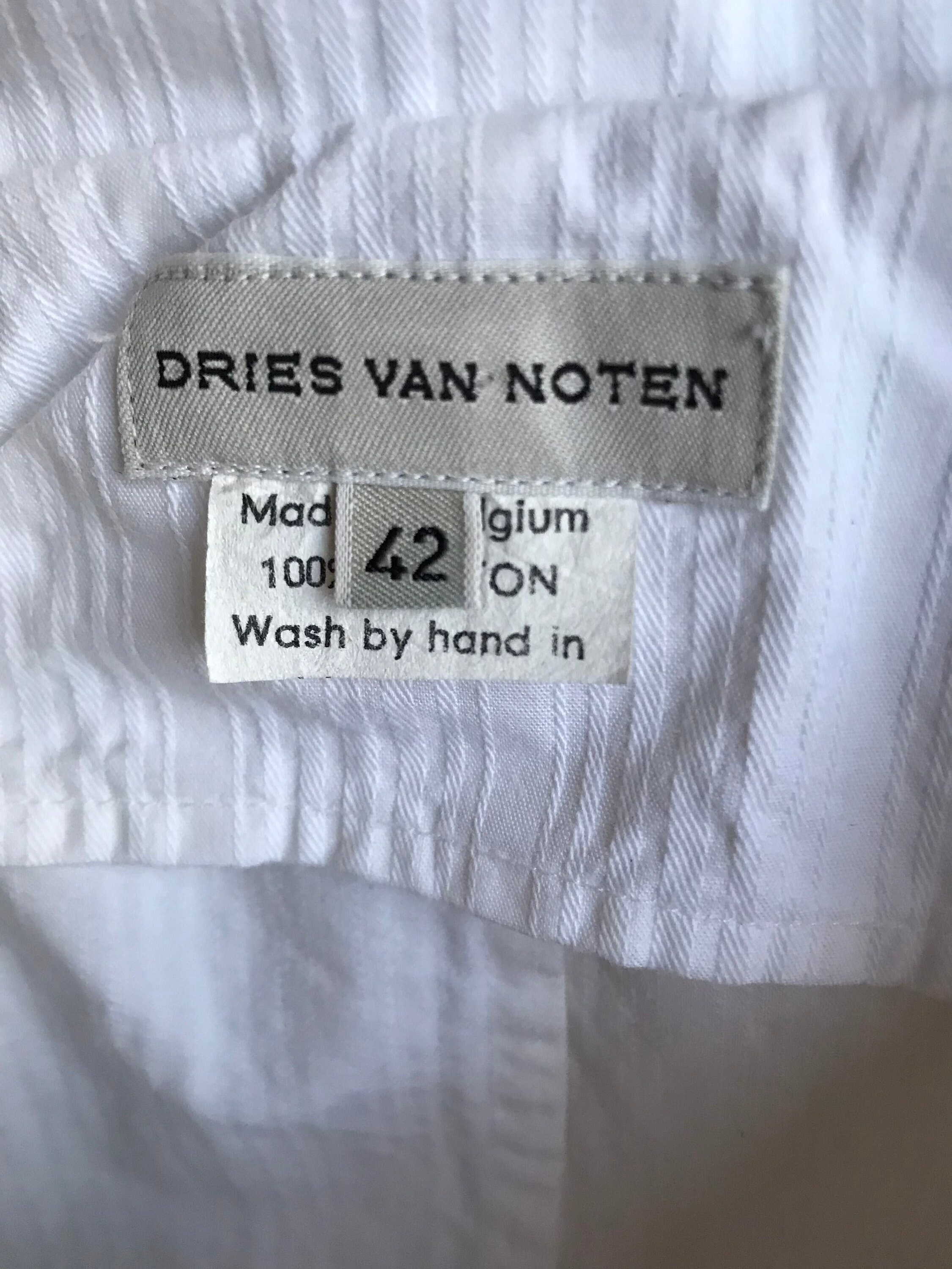 DRIES VAN NOTEN Vintage White, Waisted, Cotton Stylish DRIES VAN NOTEN Vintage White, Waisted, Cotton Stylish