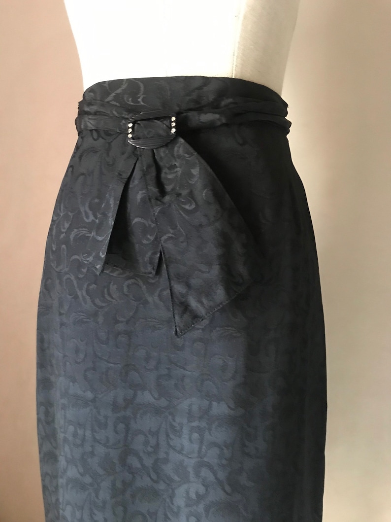 VINTAGE Black and Silver Baroque Skirt