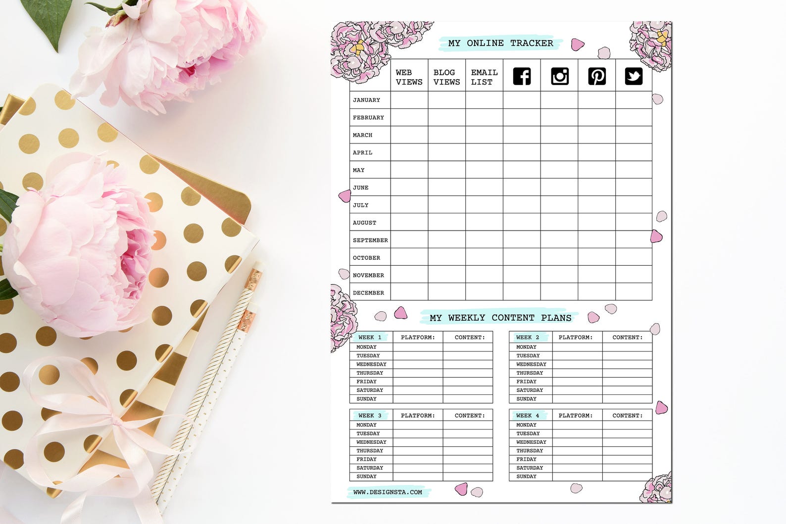 Peony Planner Printables Pack Planners Printable Week Plan Etsy Peony Planner Printables Pack Planners Printable Week Plan Etsy