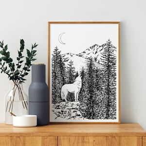 Wolf, nature poster - Limited edition illustration