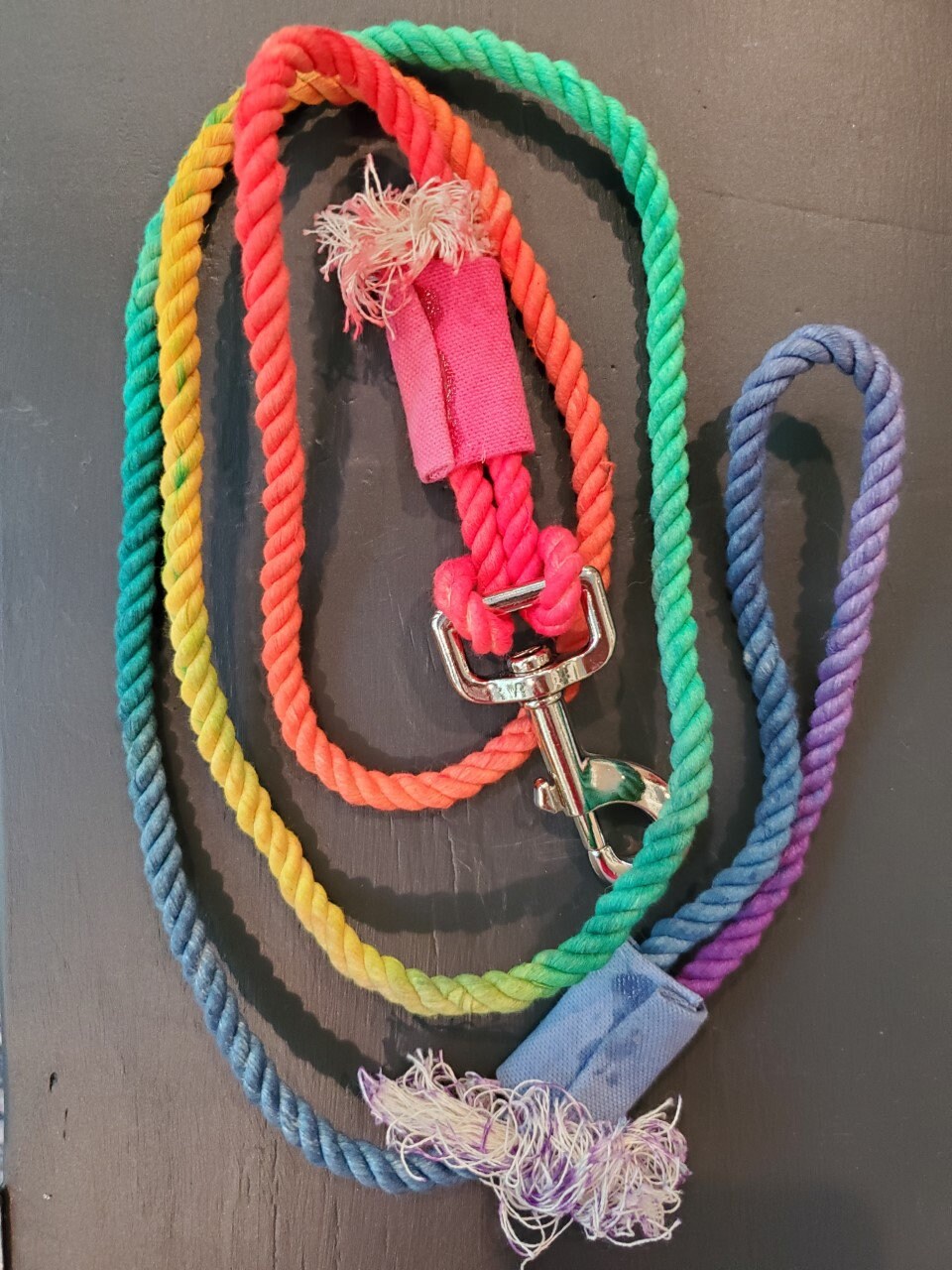 Rope dog leash hand made rainbow Etsy