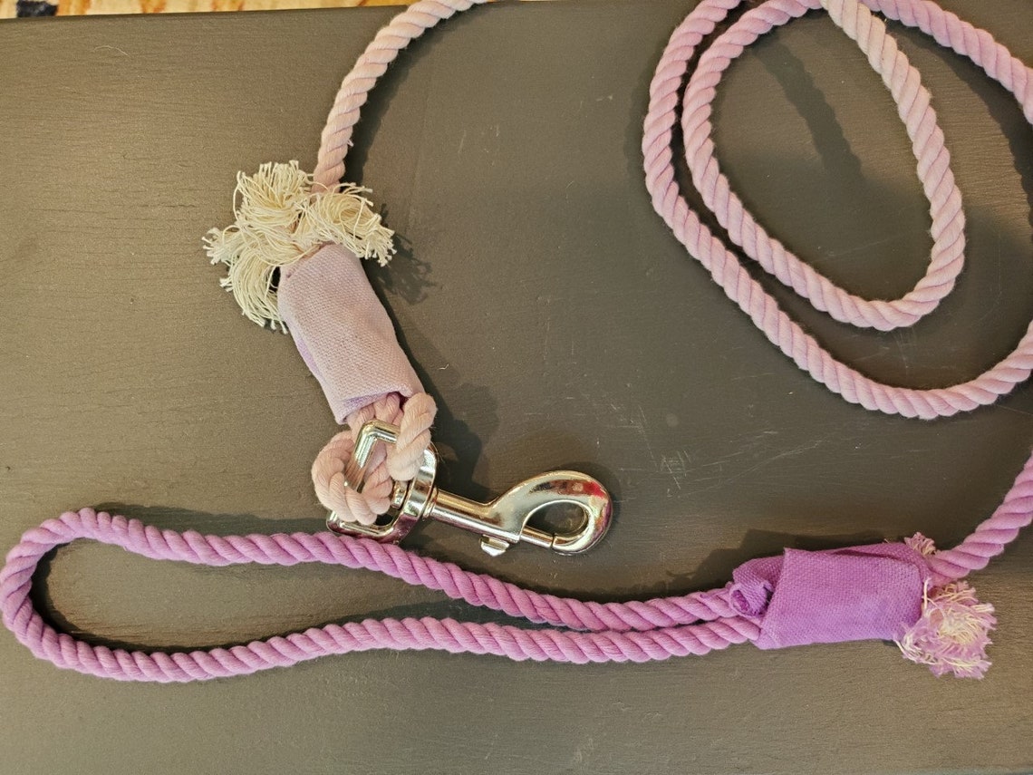 Rope dog leash hand made purple Etsy