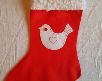 Scandinavian Christmas Robin Stocking