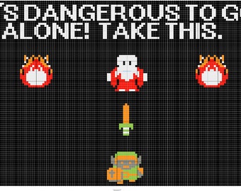 It's Dangerous to go Alone! Legend of Zelda Cross stitch chart