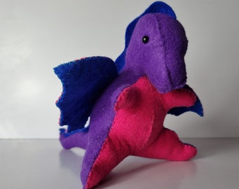 Bisexual Pride Flag Inspired Dragon Plushy