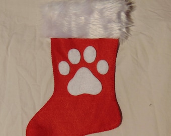 Paw Print Pet Christmas Stocking