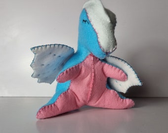 Trans-Pride Flag Inspired Dragon Plushy