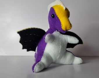 Non-Binary Pride Flag Inspired Dragon