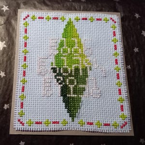 Cross Stitch Pattern - Sims 4 &#39;Leeb Leefuh Lurve&#39; Simlish (Live Laugh Love)