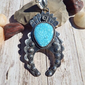 Sterling Naja Turquoise Gemstone Pendant /  Southwestern Jewelry /  Sterling Silver Pendant / Handmade Jewelry, Gift for Her
