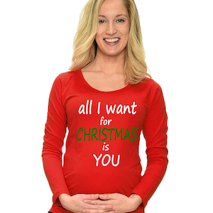 All I want for christmas is you Maternity Top, Pregnancy Christmas Gift, Maternity Christmas, Top, Christmas Maternity T-shirt