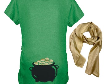 Pot of Gold Maternity Top, St, Patrick's Day Maternity Top, Cute Maternity Gift, St. Patrick's Day Pregnancy Announcement Top, Pregnancy Tee