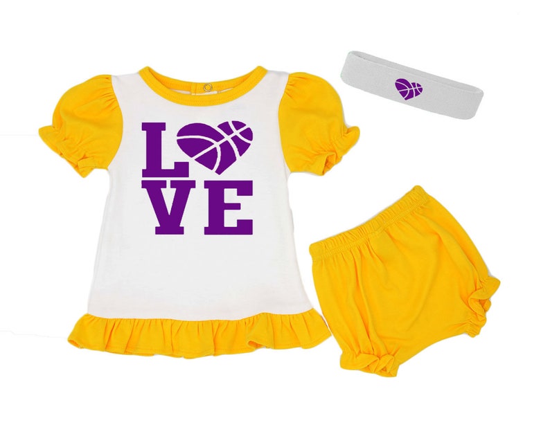 Love Basketball Baby Girl Outfit, Baby Gift Set, Basketball Baby Shower