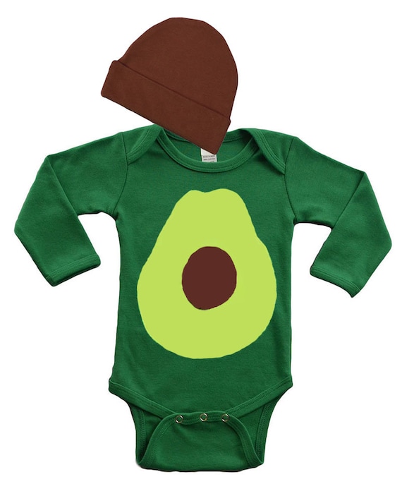 Avocado Baby Outfit, Summer Baby Fun Avocado Baby Costume, baby shower Gift  set, Avocado Baby Gift Set Baby Bodysuit and Cap