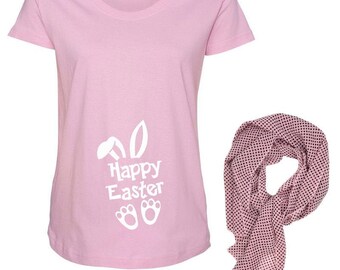 Easter Maternity Shirt Pregnancy Reveal Shirt, Easter Maternity Gift- Happy Easter