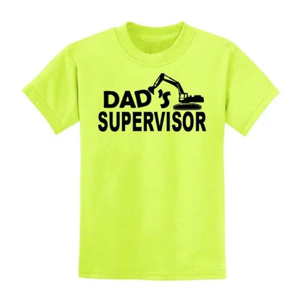 Construction Baby Bodysuit or t-shirt High Visibility Fathers Day Gift Cute Baby Shower Gift, Newborn Gift Set- Dad's Supervisor