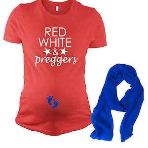 red white blue maternity top, pregnancy maternity tshirt, pregnancy revel top
