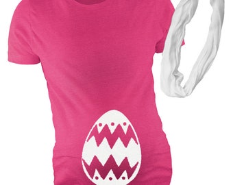 Fun Maternity Gift Set Easter Maternity Top, Easter Pregnancy Gift - Golden Egg Maternity Set, Easter Egg Pregnancy Gift Set