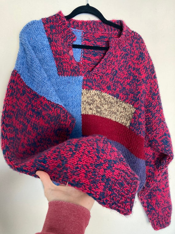 Handmade Vintage Patchwork Sweater - image 3