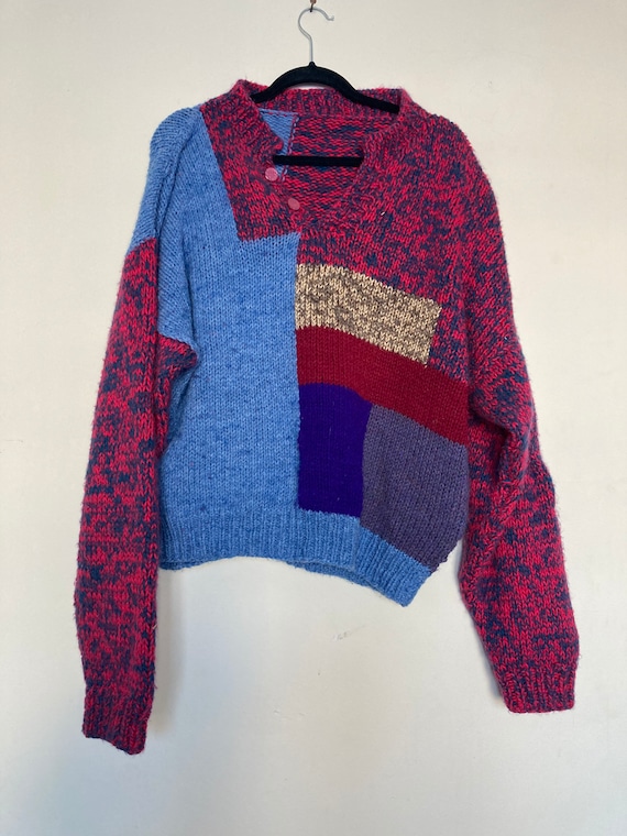 Handmade Vintage Patchwork Sweater - image 1