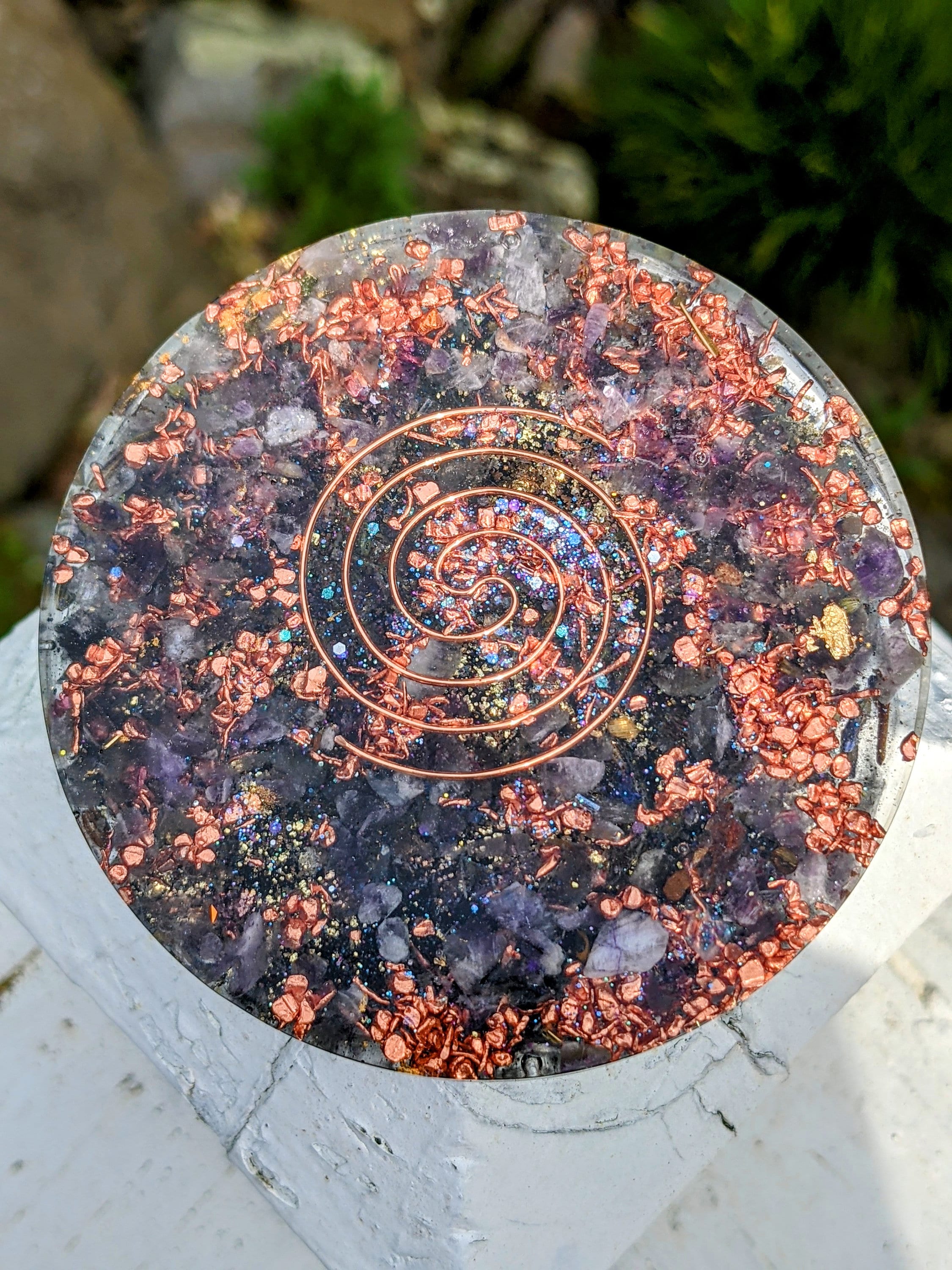 Purple Amethyst and Lavender Orgonite Charging Plate | Chakra Meditation | Amethyst Charging Plate | Guided Meditation | Lavender Plate