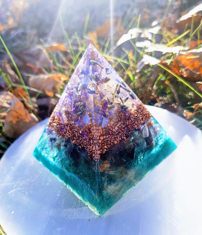 Tall Healing Waters Orgonite Pyramid Crystal EMF Protection Orgonite ...
