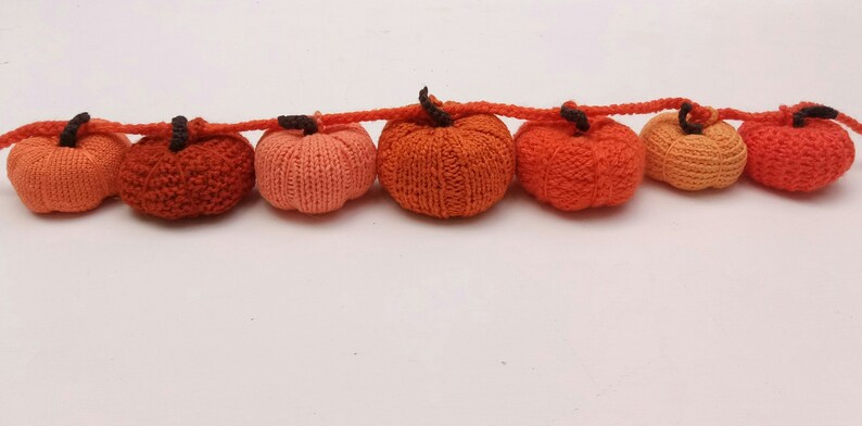 Handmade Pumpkin Garland Crocheted and Knitted Pumpkins image 0