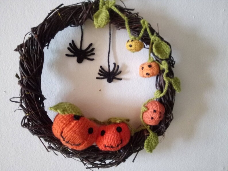Halloween Crochet Wreath Crochet Pumpkins Halloween Gift Gift image 0