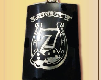 8 - oz Graphite Black Colored Stainless Steel Flask