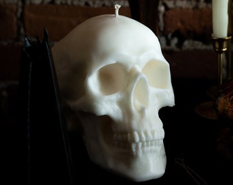 Large Skull Candle / Human Size Skull Candle / White Skull Candle / Halloween Candle