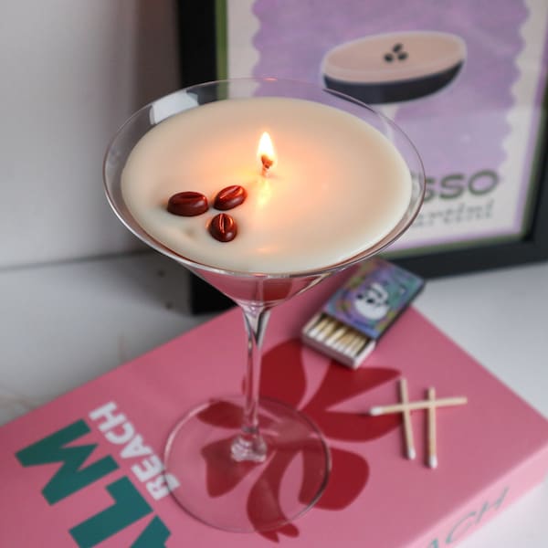 Espresso Martini Candle / Coffee Espresso Scented Soy Candle / Coffee Espresso Lover Gift