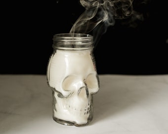 Glass Skull Mason Jar Candle