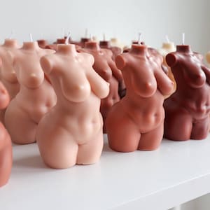 Curvy Body Candle / Plus Sized Full Figure Woman Candle Torso - You Choose the Colour