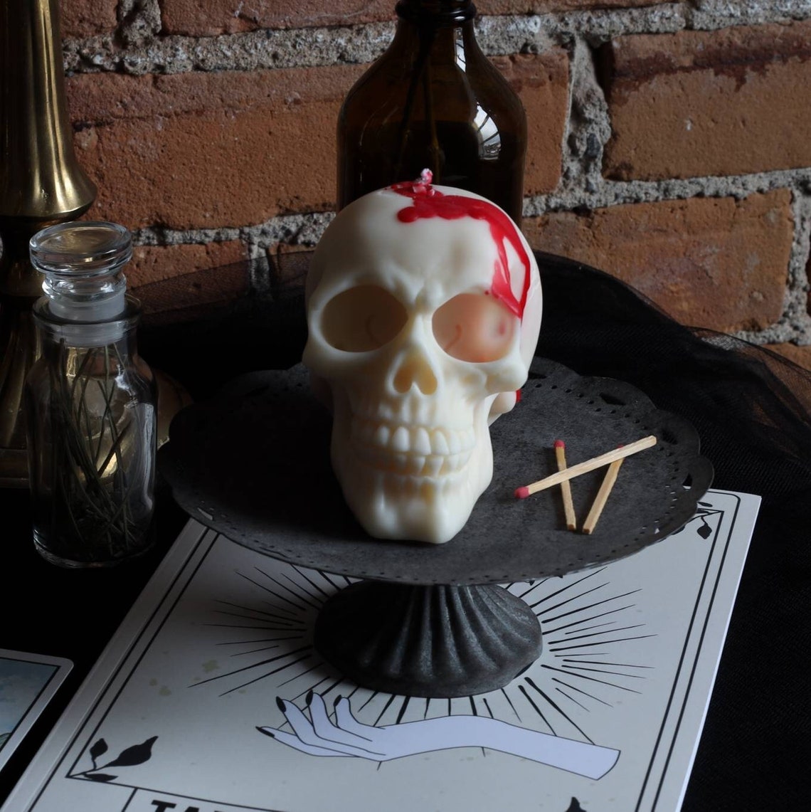 Bleeding Skull Candle Blood Candle Etsy