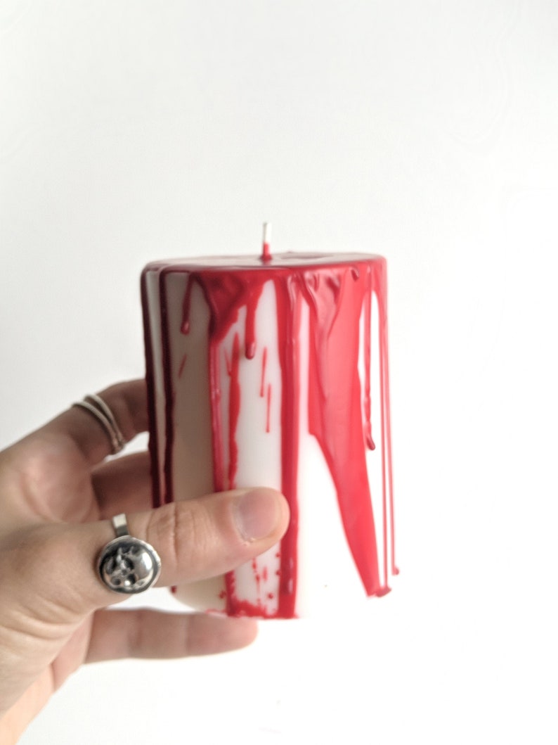 Bleeding Pillar Candle / Red Blood Drip Candle Etsy