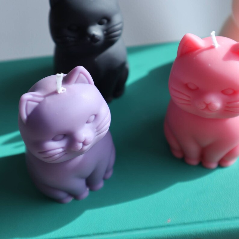 Cute Cat Candle Kitty / Soy Wax Cat Candles Etsy Canada
