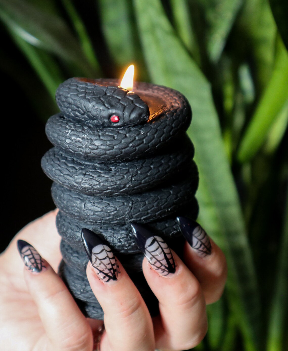Snake Candle / Witch Halloween Snake Candles Black Etsy