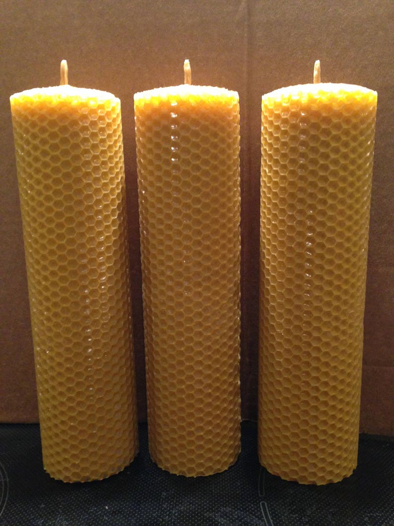 Huge candles /Large natural beeswax pillar Candles / handmade Etsy