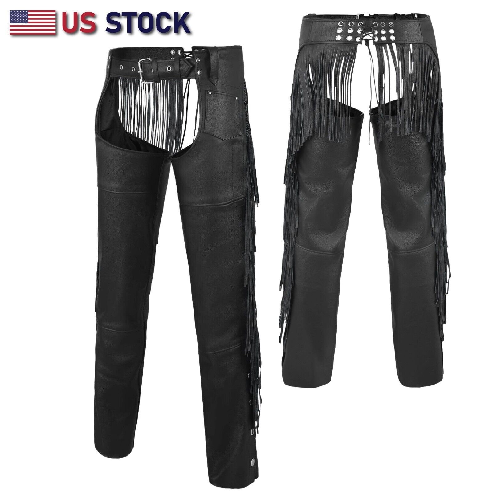 Tassel Chap Fringe Chaps Motorcycle Riding Bikers Chap Black Etsy
