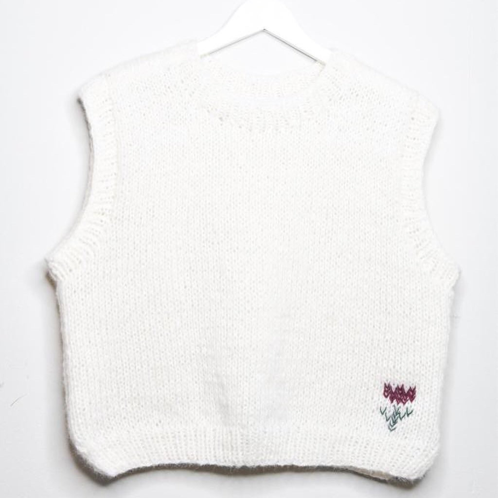 Hand Knitted Ivory Vest Wool and the gang yarn Etsy.de