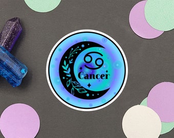 Cancer Zodiac Sticker | Astrology Sticker | Water Resistant Sticker